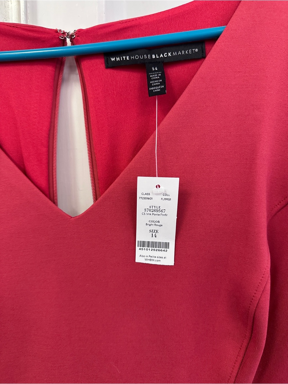 White House Black Market Bright Rouge Midi Dress